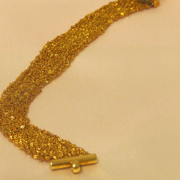 18k plated Sterling Silver multi chain hand made bracelet - Picture 3 of 4